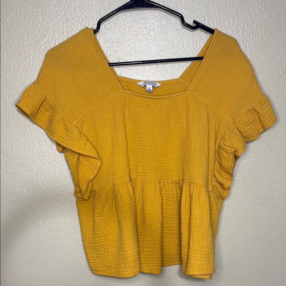 Lucky Brand Flutter Sleeve Top